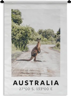 Produktbild von MuchoWow® Wandteppich Wandbehang Australien - Känguru - Natur 120x180 cm Tapisserie Dekoration Wandtuch - Schlafzimmer - Dekorationen für das Haus