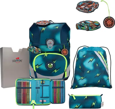 Produktbild von DerDieDas ErgoFlex Tiny Schulranzenset 5-teilig Magic Light petrol