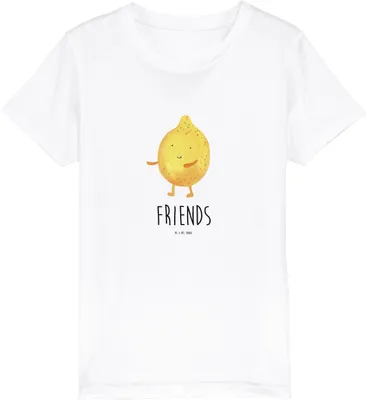 Produktbild von Mr. & Mrs. Panda Kleinkinder T-Shirt Beste Freunde Zitrone 12-14 Jahre (152/164) - Weiß - Geschenk, Kinder, Fehlende Keywords, Teenager, Bio, Lustige Sprüche, Baumwoll