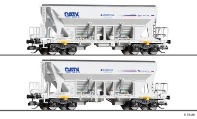Produktbild von Tillig Güterwagenset GATX/EUROVIA aus 2 Selbstentladewagen Faccns, Ep. VI 01040