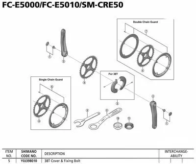 Produktbild von Shimano Steps Cre50 Kettenschutzring Schwarz 38t Schwarz 38t