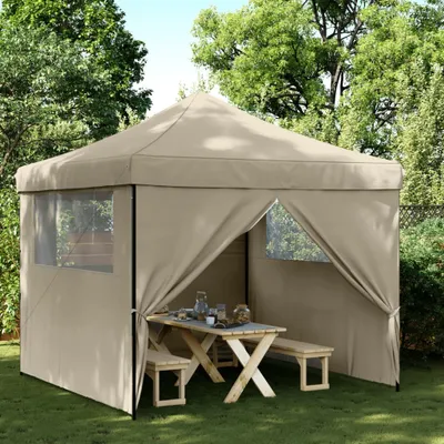 Image de Vidaxl Partytent Popup pliable avec 4 parois latérales Taupe