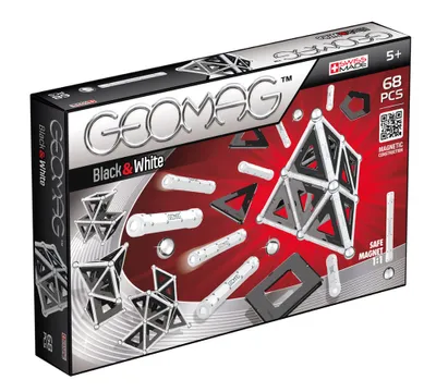 Produktbild von Geomag Panels Black&White 68 pcs, Neodym-Magnet-Spielzeug, 5 Jahr(e), Mehrfarbig