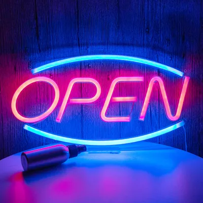 Produktbild von USB OPEN LED Neon Wandleuchte, Neon Schild Nachtlichter Neon Sign Neonlicht Leuchtreklame für Party Bar Gaming Schlafzimmer Zimmer Wand Deko, Kinder Geburtstag