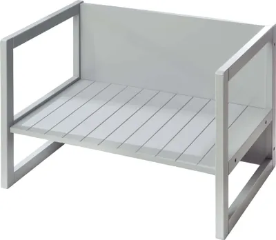 Produktbild von roba Sitzbank im Landhausstil, grau, durch Drehen in 2 Sitzhöhen oder als Kindertisch verwendbar