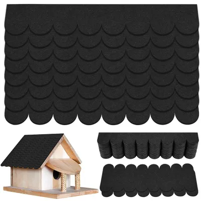 Productafbeelding van 32 Stuks Zelfklevende Dakvilt voor Vogelhuisjes en Miniatuurgebouwen (Zwart)