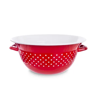 Produktbild von TECKA červená smaltovaná kuchynská miska s hráškom, 26 cm, 2,5 l