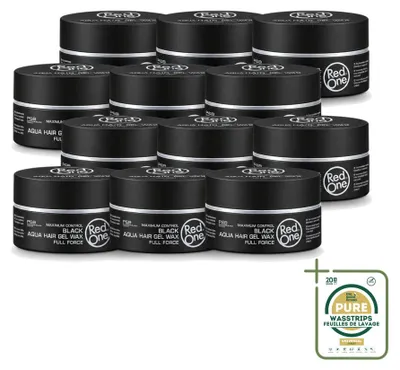 Productafbeelding van 12 x Red One Haarwax Black Aqua Haargel - 150 ml - Verpakking met 12 stuks