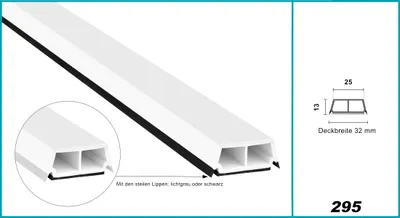 Produktbild von Glassprossen PVC weiß 1-2m - Weichlippen grau & schwarz, selbstklebend - HJ
