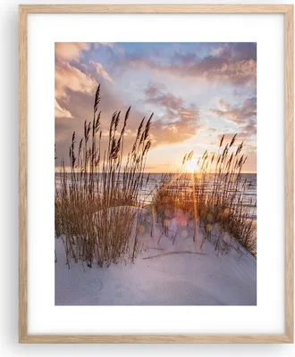 Produktbild von Gerahmtes Poster - Rahmen in heller Eiche - Westen auf der Strand - 40x50 cm - Wand Bild - Wanddeko - Wandbilder - Kunstposter - Wandposter - Bilderrahmen - Bilder - Kunstdruck - P2NPA40x50-4710