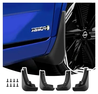 Produktbild von 4 Stück Schmutzfänger für Nissan Qashqai 2022-2026 | Vordere und hintere Spritzschutz, inklusive Montageschrauben, Allwetter Schlammklappen, bohrfreie Installation, aus ABS, schwarz