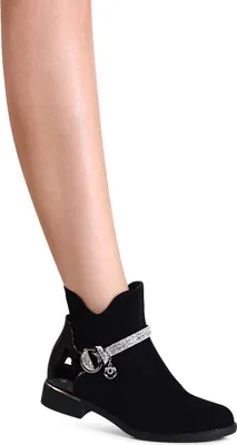 Ankle Boots Damen Lack Stiefeletten Schwarz Topschuhe24 2859 Damen