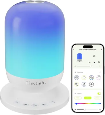 Zdjęcie produktu dla Lampka Nocna LED Funkcja Białego Szumu Ułatwiająca Zasypianie Timer Pilot