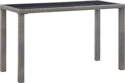 Image de Table de jardin The Living Store anthracite 123 x 60 x 74 cm polyrotin