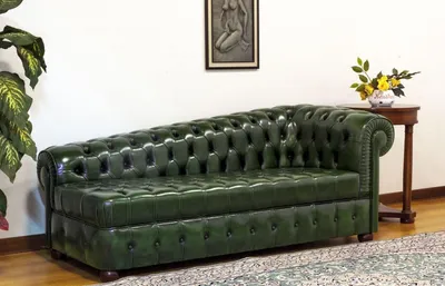 Immagine prodotto di Chaiselongues Chesterfield Divano Verde Divano Recliner Ottoman Recamiere Pelle Chiase