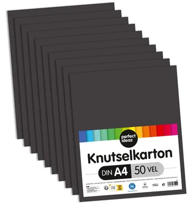 50 Blatt DIN A4 Fotokarton schwarz 300 g/m² Bastelkarton