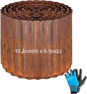 Produktbild von Rasenkante Cortenstahl 6,1 m, 15,2 cm hoch, für Gärten