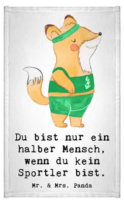 Produktbild von Mr. & Mrs. Panda Handtuch Sportler Herz - Weiß - Geschenk, Gästetuch, Design, Klein, gäste wc