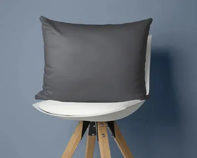 Imagen del producto de Fundas de cojín "Primaviera Deluxe" de satén, 2 en 1, color antracita, en centímetros
