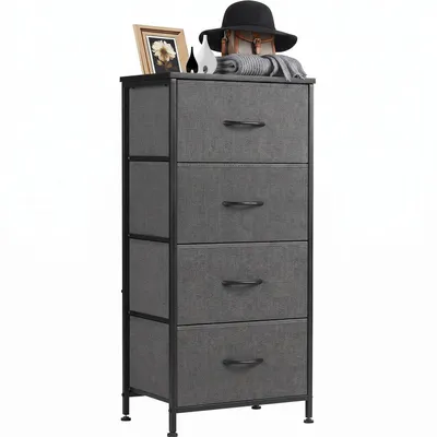 Produktbild von Kommode mit Schubladen - kommoden & Sideboards für Schlafzimmer Geeignet, Komodenschrank mit 4 Stoffschubladen, Stoffkommode mit Stabilem Stahlrahmen