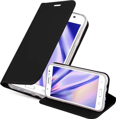 Obrázek produktu pro Cadorabo Pouzdro na mobilní telefon pro Samsung Galaxy J5 2015 Protective Case in Black Cover Etui Book Case Booklet