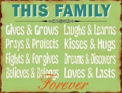 Produktbild von Blechschild - This Family Forever! - Wandschild im Antik Look