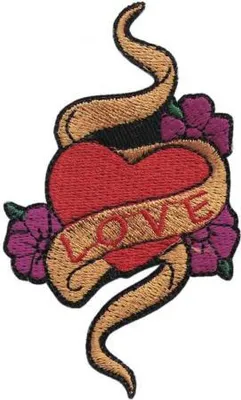 Produktbild von AUFNÄHER - Herz - 03195 - Gr. ca. 5,5 x 8,5 cm - Patches Stick Applikation