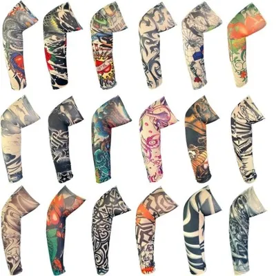 Produktbild von 18er Set Realistische Tattoo Ärmel, Tattoo Strümpfe für Arme aus Nylon - INKSLEEVE