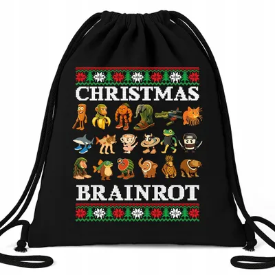 Obrázek produktu pro Funandstyle Vak batoh černý školní Brainrot Christmas