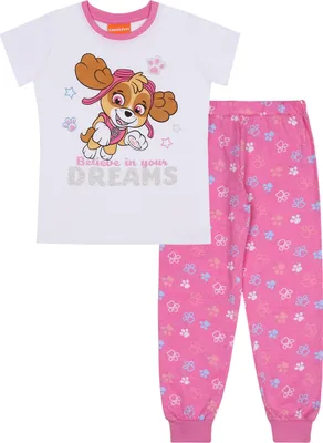 Obrázek produktu pro Dívčí pyžamo Paw Patrol SKYE s krátkým rukávem, bavlněné pyžamo 7-8 let