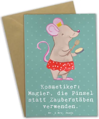 Produktbild von Mr. & Mrs. Panda Grußkarte Kosmetiker Magie - Meeresbrise - Geschenk, Beruf, Make-Up, individuelle Behandlung, Pediküre, personalisierte Geschenke, Berufsprodukte, Berufe