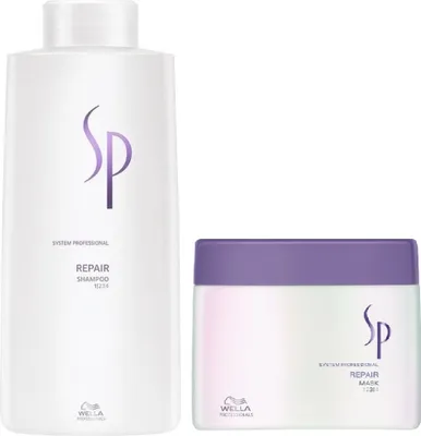 Produktbild von Wella SP System Professional Repair Set Shampoo 1000 ml + Mask 400 ml