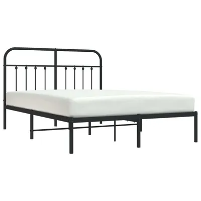 Produktbild von Bettgestell mit Kopfteil Metall Schwarz 150x200 cm
