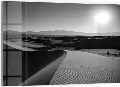 Produktbild von DEQORI Glasbild Echtglas 90x60 cm 'Wüstenstille' Wandbild Bild modern Deko
