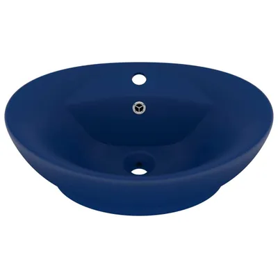 Produktbild von Luxus-Waschbecken Überlauf Matt Dunkelblau 58,5x39cm Keramik