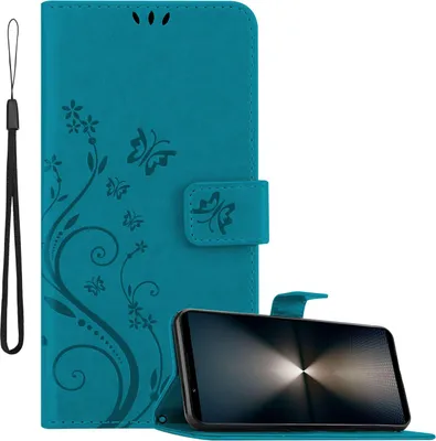 Immagine prodotto di Cadorabo cover per Sony Xperia 1 VI cover in FLORAL BLUE Cover protettiva con design floreale, chiusura magnetica, funzione stand e slot per carte di credito Book Case Cover