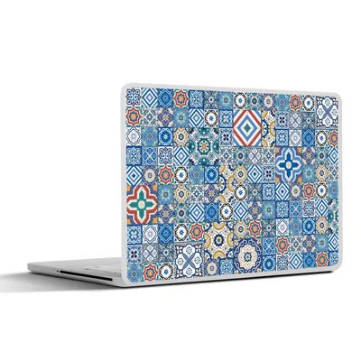 Produktbild von MuchoWow® Laptop Aufkleber Sticker Cover Muster - Blau - Formen 25x18 cm - Laptop-Deko