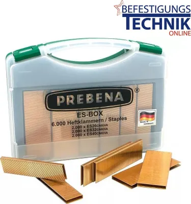 Image de Agrafes PREBENA ES Box type ES 6000 pièces de différentes tailles. Longueurs