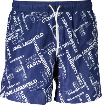 Produktbild von Blaue mittellange Herren-Badehose mit Taschen und Kordelzug