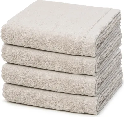 Produktbild von Cawö Lifestyle 4 X Handtuch im Set Puristisch edles Design für jedes Bad, Hautsympathisch und saugkräftig, Voluminöse Tücher mit Flächengewicht 520 g/m² 50 X 100cm