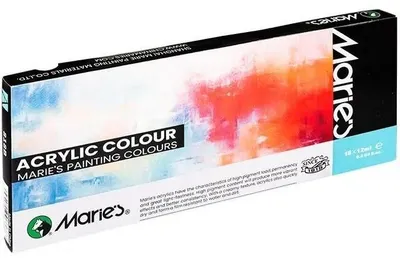 Zdjęcie produktu dla Farby akrylowe Maries 12ml x 18 kolorów