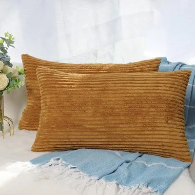 Obrázek produktu pro Ibenzoa® Sada dvou povlaků na polštáře z měkké bavlny, 30 x 50 cm – dekorativní polštáře a polštáře na pohovku, skrytý zip