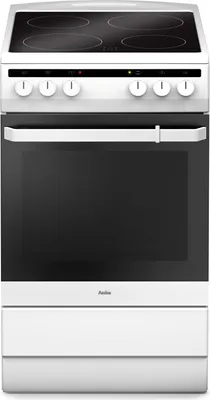 Produktbild von Amica SHC 11542 W Elektroherd, Weiß, 50 cm Breite, , Ober-/Unterhitze + Umluft, 4 Kochfelder, Hitzeschutz-T?r
