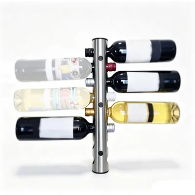 Produktbild von Weinregal Edelstahl Wandmontiert für 8 Weinflaschen Hängend Aufbewahrung Küche Bar