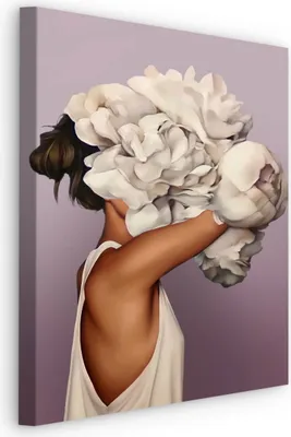 Produktbild von CANVAS Leinwand Bilder XXL 50x70 cm Abstrakt FRAU Porträt Blumen Malerei Wanddekoration