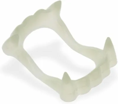 Productafbeelding van Vampiertanden glow in dark vampire fangs volwassen nep - Kunstgebit Halloween Dress Up Gloeiende Vampier Bretels