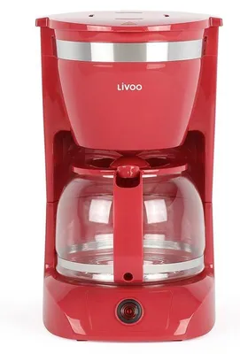 Produktbild von Elektrische Kaffeemaschine – LIVOO – DOD163RC – 800 W – 1,25 l – 12 Tassen – Rot