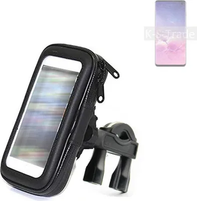 Produktbild von K-S-Trade Fahrrad-Halterung kompatibel mit Samsung Galaxy S10 Exynos Handy-Halterung Halter Lenkstange Fahrradhalterung Motorrad Bike Mount