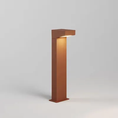 Obrázek produktu pro Asymetrický sloupový svítidlo 13 W, 3000 K, IP65, z cortenového hliníku, 13 x 15 x 50 cm, pro osvětlení venkovních cest a zahrad
