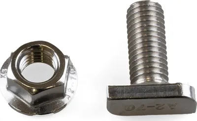 Produktbild von 1 x SET Hammerkopfschraube mit Mutter M10 Photovoltaik Länge 30mm A2-70